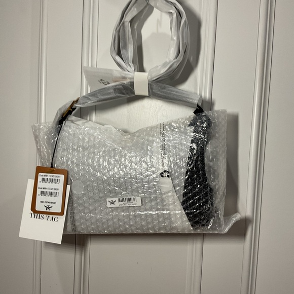 MCM Aren Hobo In Sequin Black Lamb Leather NWT - Picture 7 of 13